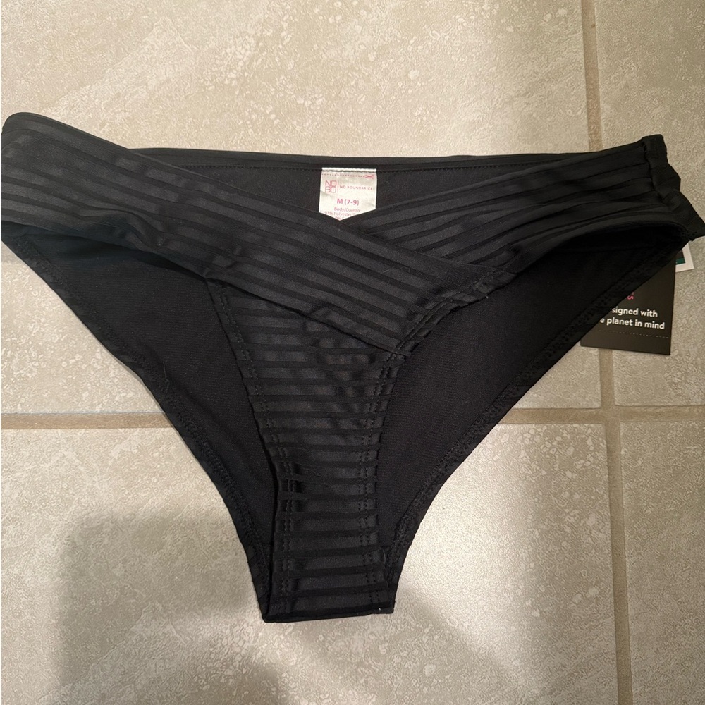 Black Striped Bikini Bottom nwt